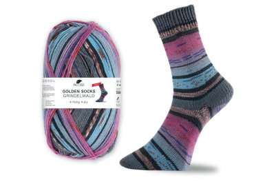 Grindelwald, stretch sock wool, Golden socks, Pro Lana, golden socks pink, blue